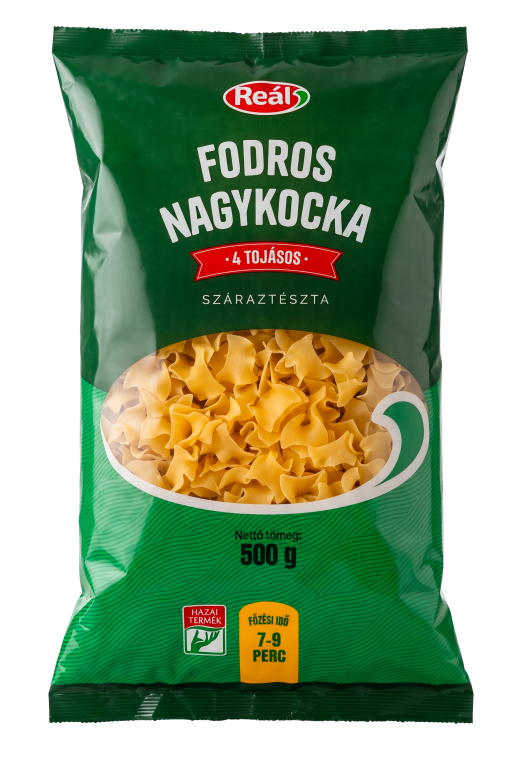 Reál Fodros nagykocka, 4 tojásos száraztészta