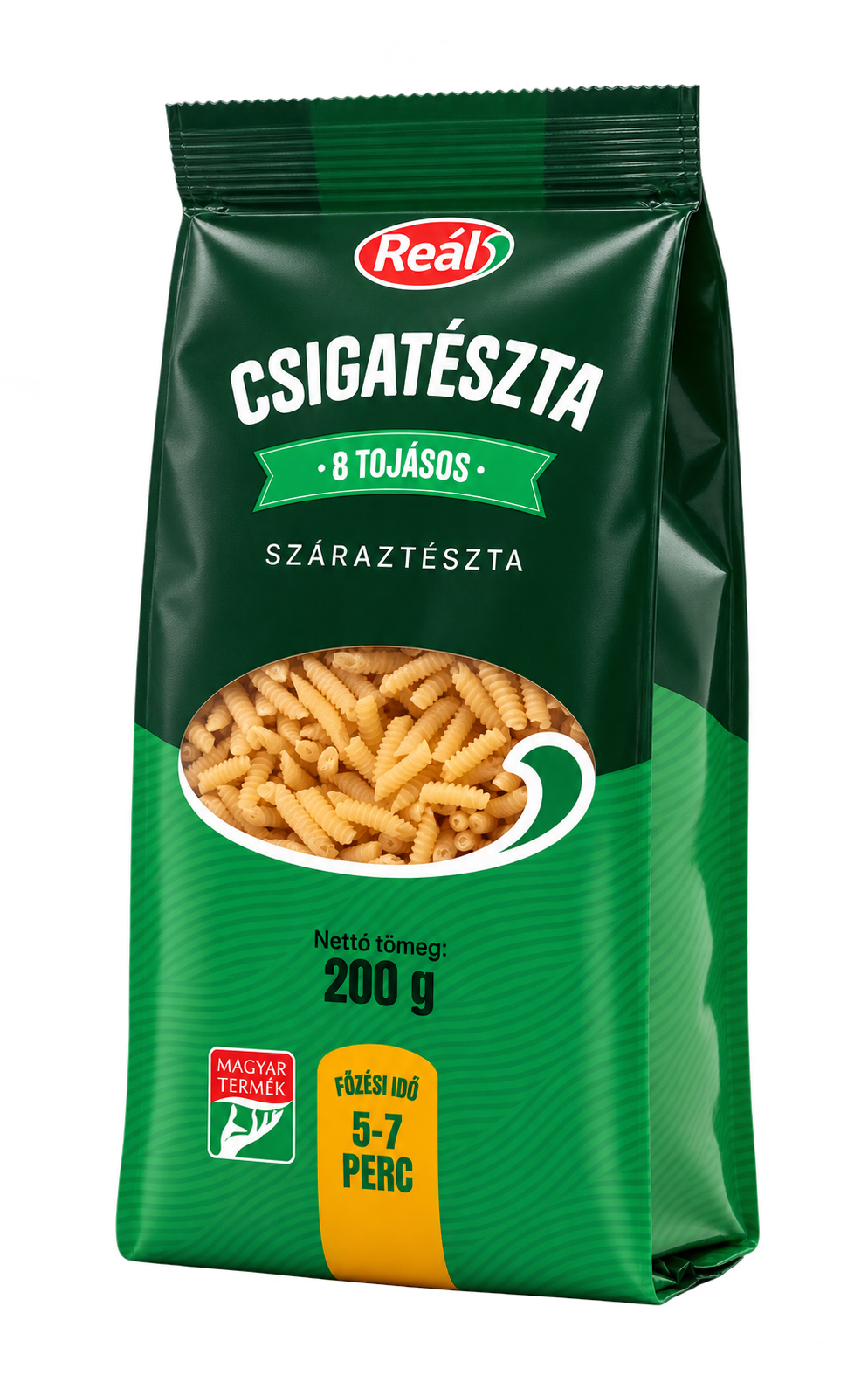 Reál 8 tojásos száraztészta, csigatészta
